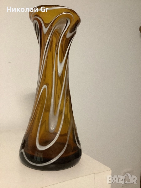 Ваза за цветя стъкло комбинирано височина 29 см , снимка 1