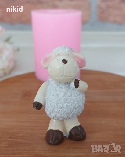 3d права весела овца силиконов молд форма калъп фондан свещ гипс шоколад, снимка 1