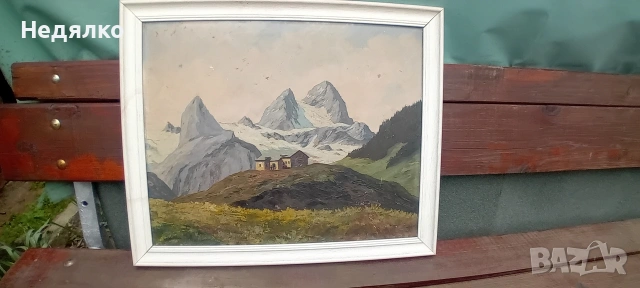 Стара картина,масло на фазер,J.Milora, снимка 6 - Антикварни и старинни предмети - 54168766