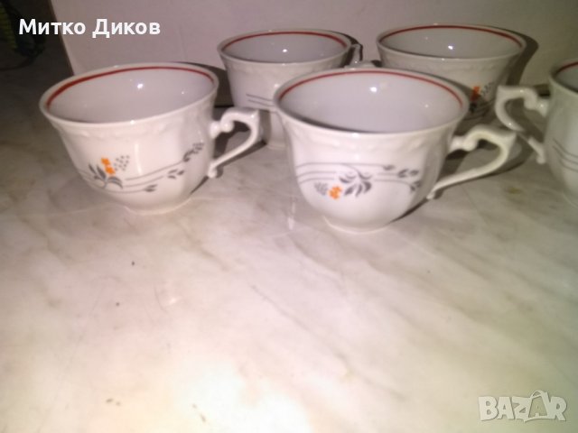 Сервиз от по 6 чаши  2 броя на Изида порцелан нови и използвани обем 150млл и 100млл, снимка 4 - Сервизи - 42795132