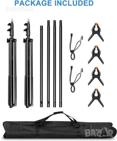 Стойка за фон за снимки VOLKWELL 2,5x3m, регулируема с чанта за носене, снимка 7 - Чанти, стативи, аксесоари - 50314656