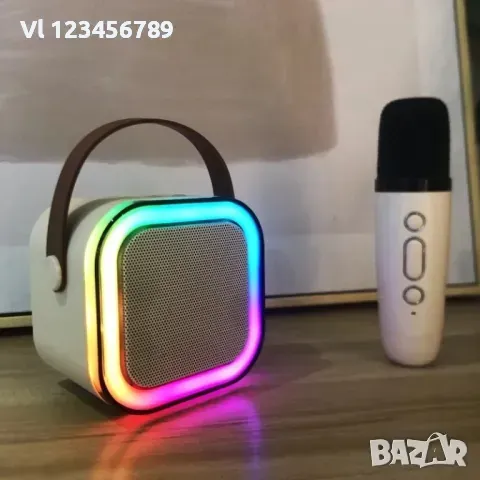 K12 Мини Bluetooth високоговорител С 2 караоке микрофона, снимка 2 - Микрофони - 49532406