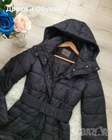 Дълго зимно черно яке с качулка Vero Moda, снимка 4 - Якета - 56225110