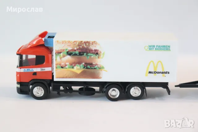 HERPA 1:87 H0 SCANIA АВТОВЛАК КАМИОН ТИР МОДЕЛ КОЛИЧКА, снимка 2 - Колекции - 50152969