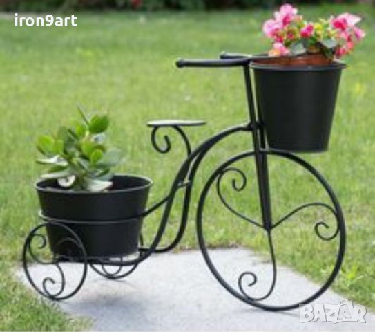Цветарници колело от ковано желязо , снимка 6 - Градински мебели, декорация  - 40378170