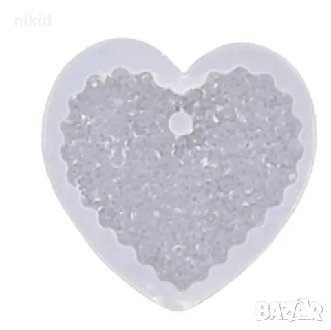 висулка коледна играчка сърце на кристали силиконов молд форма фондан шоколад смола гипс декор, снимка 6 - Форми - 47607458