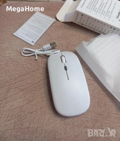 Безжична мишка，Bluetooth 5.0 и 2.4G двоен режим, тихо щракване, RGB LED, 1600 dpi，Акумулаторна, снимка 9 - Клавиатури и мишки - 53228333