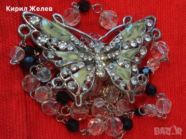 НЕЖНО ФИГУРАЛНО КРИСТАЛНО АРТ КОЛИЕ СРЕБРИСТ МЕДАЛЬОН - ПЕПЕРУДА 34773, снимка 10 - Колиета, медальони, синджири - 39201488