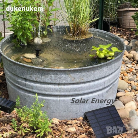 Соларна помпа с резервоар за градина, езерце, поилка за птици и декоративни фонтани, снимка 2 - Градински мебели, декорация  - 52621653