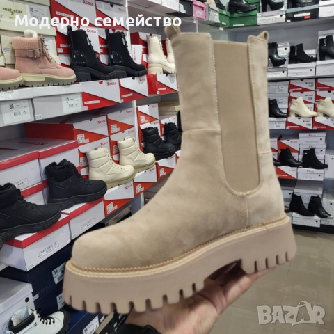 Стилни дамски боти в бежево ПРОМОЦИЯ , снимка 2 - Дамски боти - 52719408