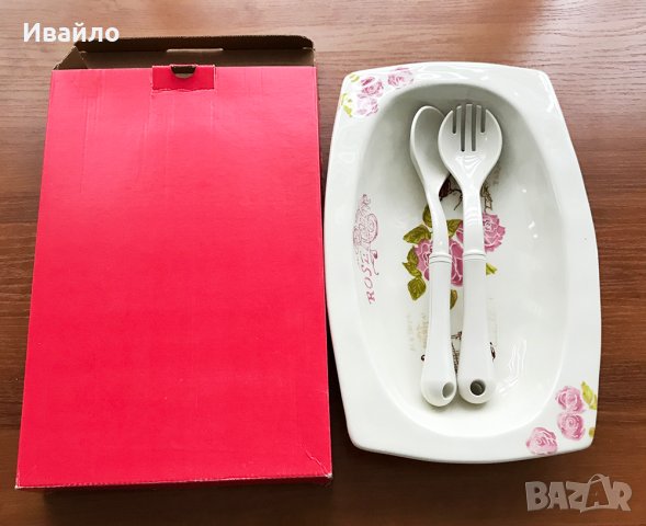 Комплект купа и прибори за сервиране ь- 3 части, в кутия, снимка 5 - Прибори за хранене, готвене и сервиране - 30864754