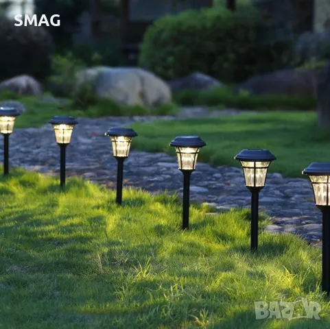 Слънчев фенер соларни лампи витраж черен 32см S_1165441, снимка 4 - Соларни лампи - 49904704