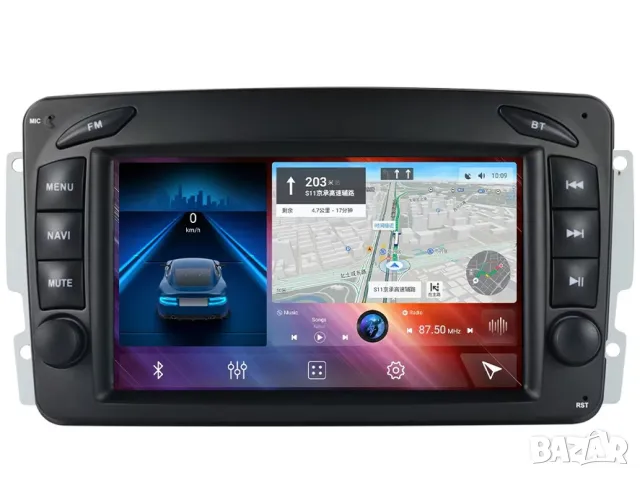 Мултимедия, Двоен дин, за Mercedes C Class, W203, с Android, C220, C320, CLK, W209, Навигация, W210, снимка 6 - Аксесоари и консумативи - 40137124