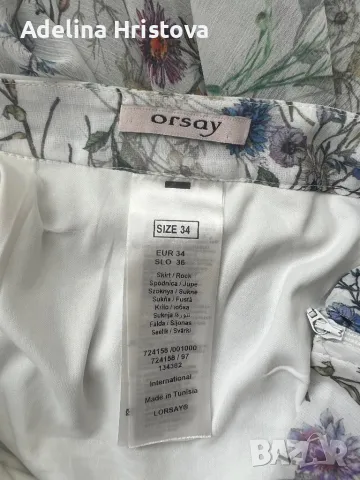 Дълга пола на цветя Orsay размер ХС 34 висока талия, снимка 5 - Поли - 49843538