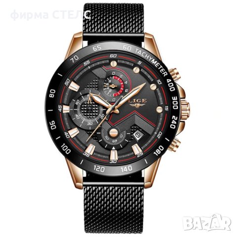 Мъжки часовник Lige Sport Watch, Водоустойчив, Неръждаема стомана, снимка 2 - Мъжки - 40245950