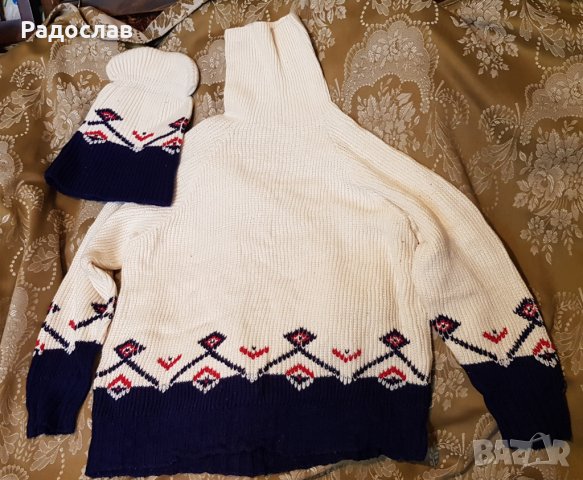 Зимен пуловер и шапка стилни , снимка 2 - Пуловери - 35279989