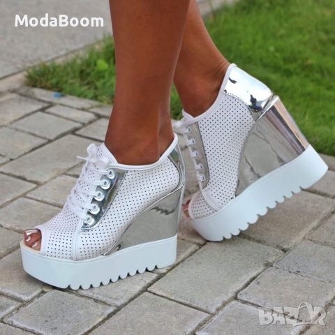 Летни боти на платформа , снимка 2 - Дамски боти - 37262928