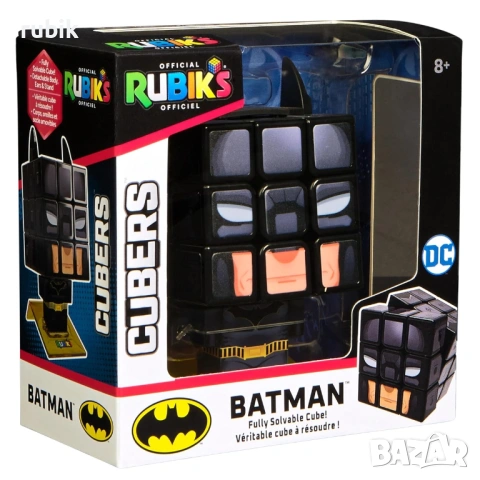 Оригинален магически пъзел Rubik's Batman Cube 3x3x3 - С цветни пластини, снимка 6 - Игри и пъзели - 45822926