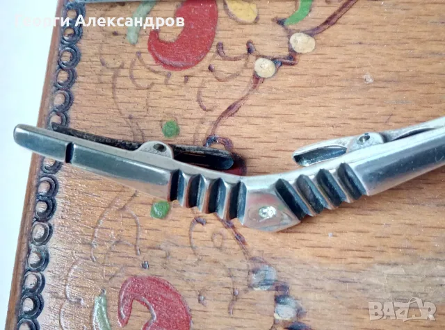 Старинна СРЕБЪРНА АРИСТОКРАТИЧНА ФРЕНСКА ЩИПКА Тип БРОШКА за ШАЛ Висока Проба Лакирано СРЕБРО, снимка 6 - Антикварни и старинни предмети - 56225821
