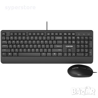 Клавиатура + Мишка USB CANYON CNE-CSET4-BG Комплект мултимедийна клавиатура и мишка 