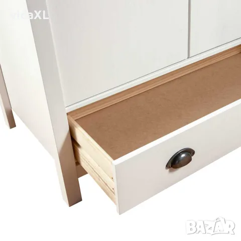 vidaXL Гардероб с 2 врати Hill бял 89x50x170 см борово дърво масив, снимка 6 - Гардероби - 56146490