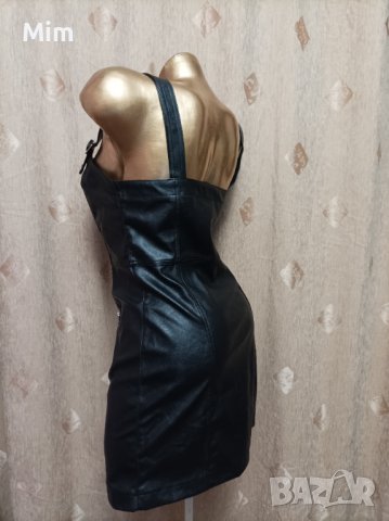 Н&М М Черна кожена рокля/ сукман/ , снимка 3 - Рокли - 38868973