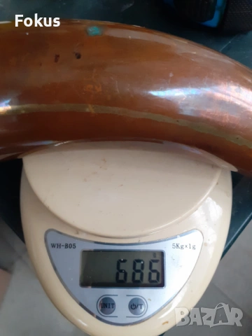 Страхотен голям масивен меден рог - бакър - Уникат, снимка 7 - Антикварни и старинни предмети - 53335775