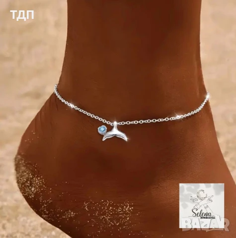 Сребърно колие и/или сребърна гривна за глезен "С дъх на море", снимка 4 - Колиета, медальони, синджири - 50584334