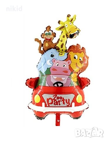 Сафари Зоо Джунгла Диви животни голям Zoo Party фолио фолиев балон хелий и въздух парти рожден ден