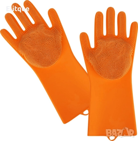 Магически силиконови ръкавици за миене на съдове Magic Brush, снимка 7 - Аксесоари за кухня - 52864179