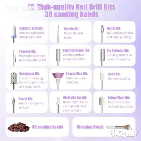 Нова Електрическа пила за нокти 25 000RPM, безжична, маникюр/педикюр, снимка 7 - Продукти за маникюр - 49654706