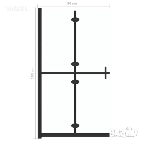 vidaXL Сгъваема стена за душ с прозрачно ESG стъкло, 90x190 см, снимка 7 - Душове - 56146073