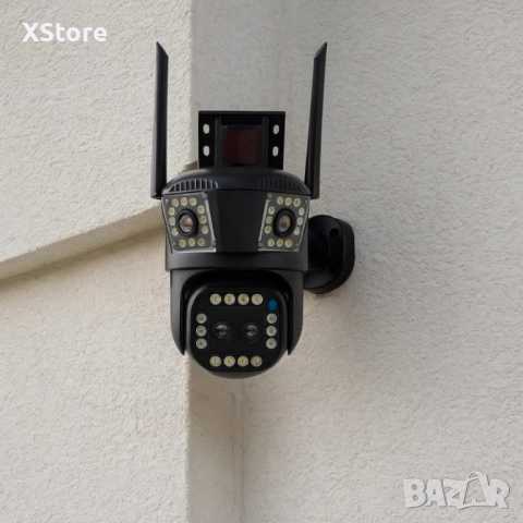 Тройна Smart WiFi безжична IP камера с 12MP и нощно виждане, снимка 2 - IP камери - 52457360