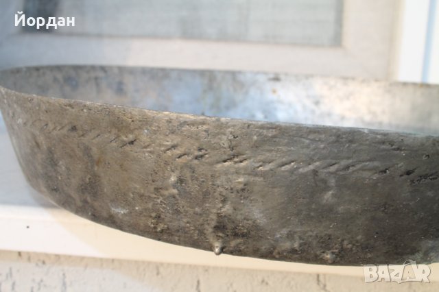 Стара медна тава за баница, снимка 4 - Антикварни и старинни предмети - 38476739