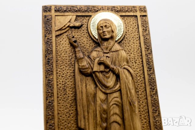 Позлатена релефна икона на света мъченица Наталия, снимка 5 - Икони - 53224404