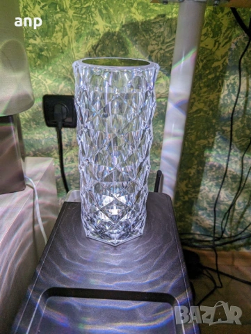 Кристална LED лампа Rose Diamond | Дистанционно и батерия