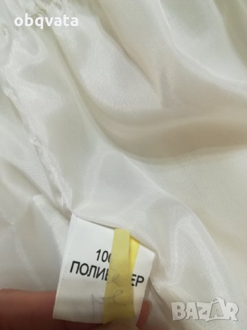 Дамско бяло яке с пухкава яка и ръкави С/М, снимка 4 - Якета - 34982862