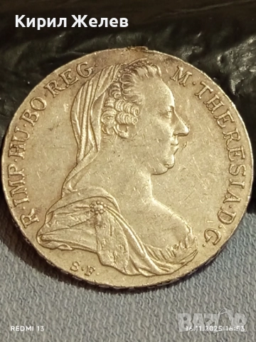 Сребърна монета талер 1780г. Мария Терезия Австро-Унгария рядка за КОЛЕКЦИЯ 52271, снимка 2 - Нумизматика и бонистика - 52432739