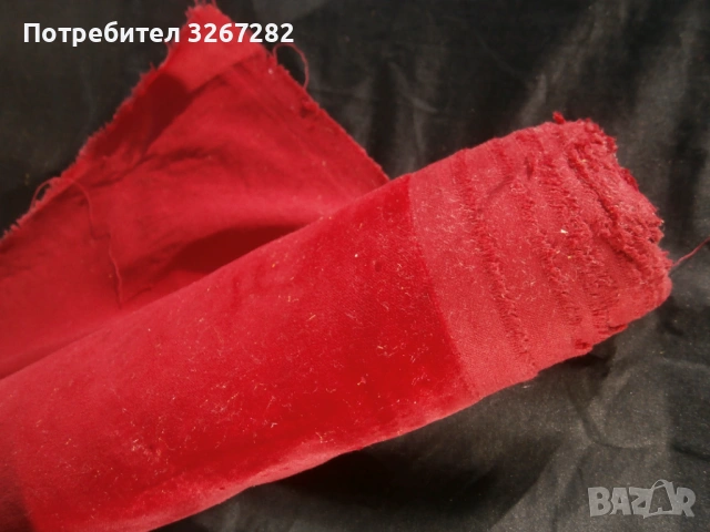 Плюш.Червен,Покривка,Парадна,Соц., снимка 5 - Антикварни и старинни предмети - 53238039