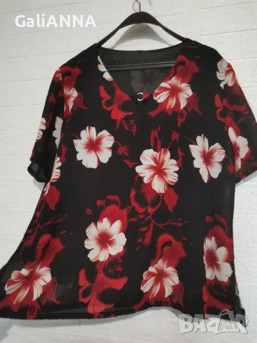 СТРАХОТНА БЛУЗА НА ЦВЕТЯ РАЗМЕР XL , снимка 5 - Туники - 37686984