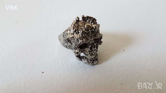 Рокерски пръстен Голям и масивен-Череп , снимка 5 - Други - 32086299