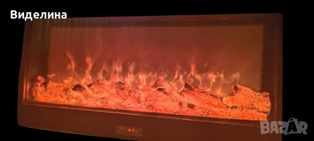 Електрическа камина с Bluetooth и реалистичен пламъчен ефект, снимка 2 - Отоплителни печки - 52363977
