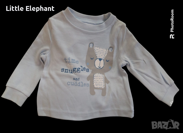 Блузка с дълъг ръкав за 6-9 мес момченце"Time for snuggles and kuddles",Англия/нова