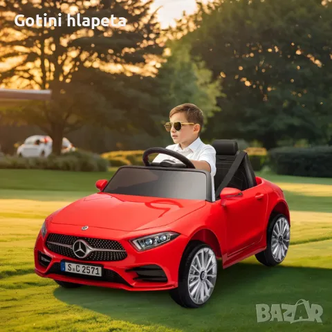 Акумулаторна кола Mercedes Benz CLS350 -12V с меки гуми с Кожена седалка МP3, снимка 11 - Детски велосипеди, триколки и коли - 34850123