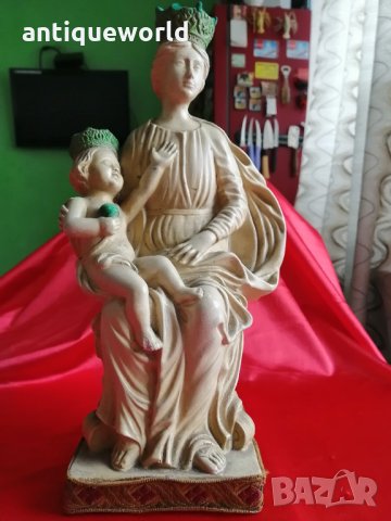 19 Век Статуя  Авторска Девата с Младенеца Подписана!, снимка 2 - Антикварни и старинни предмети - 35324194