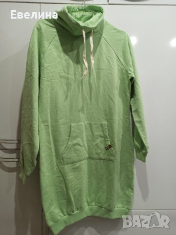 Суичър рокля зелена Oyanda S 36/38 нова, снимка 1 - Рокли - 39399881