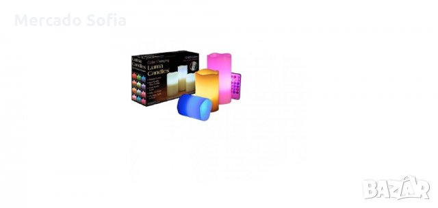 Променящи цвета си свещи за украса Luma Candles , с дистанционно, без пламък, 3 размера , снимка 1 - Декорация за дома - 30761639