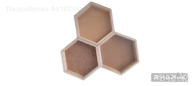 Шестоъгълна дървена рамка, Дървена рамка пчелна пита, снимка 8 - Декорация за дома - 49427228