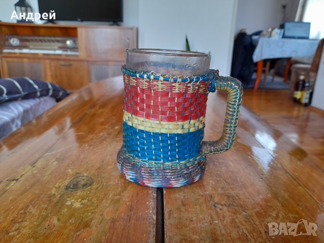 Стара плетена халба,чаша, снимка 1 - Други ценни предмети - 40876341