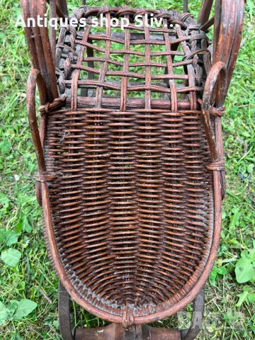 Стара плетена количка за кукли. №3998, снимка 10 - Антикварни и старинни предмети - 40730612